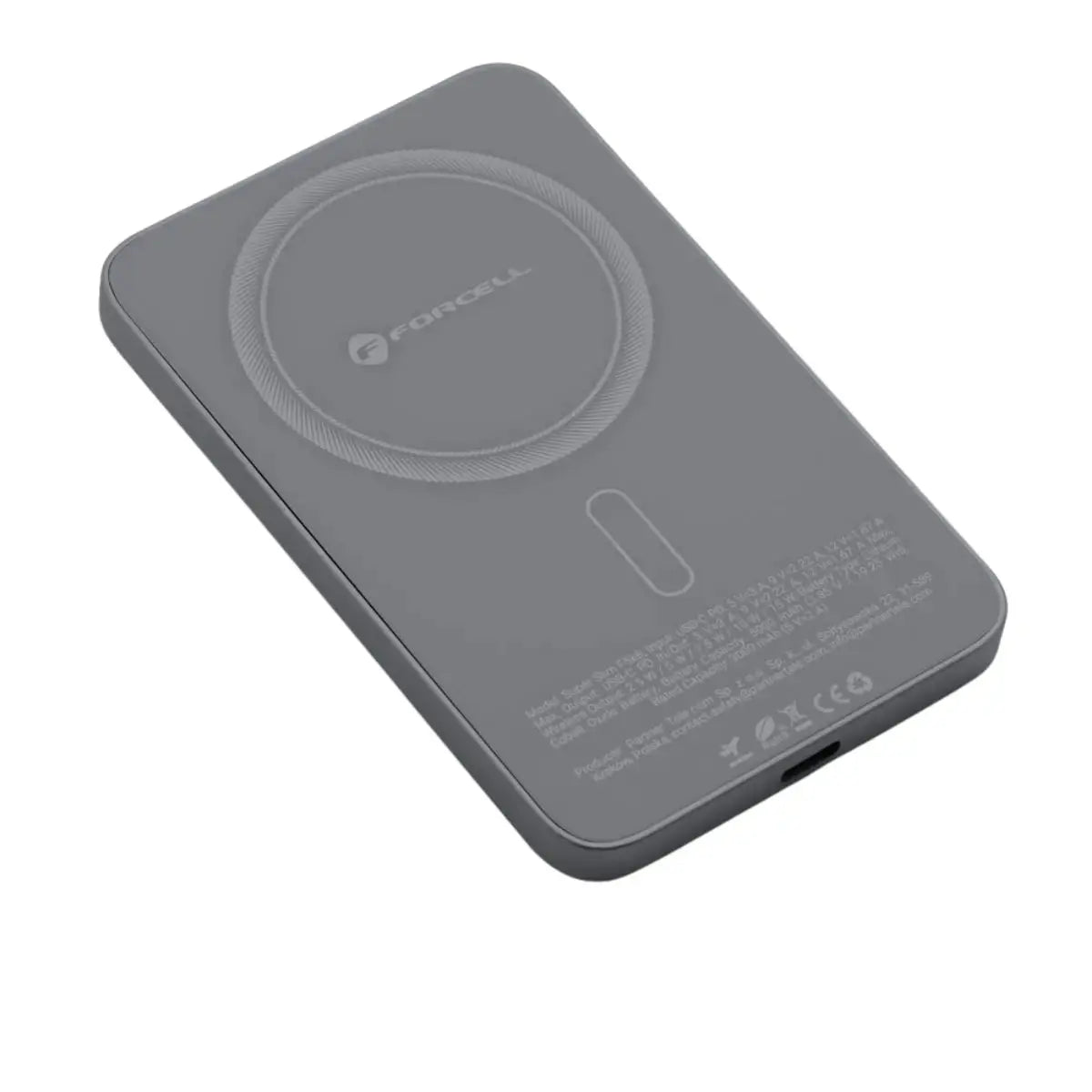 Powerbank Forcell F5K8 5000mAh – MagSafe Compatibel, SuperSlim, 15W Snelladen – Woestijn titanium Forcell
