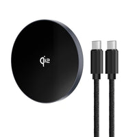 Forcell F-Energy Smart Charge USB C Qi2 15W MagSafe Compatible Inductive Charger with 1.5m Detachable Cable, Silver