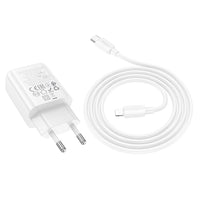HOCO N63 Snellader 30W - USB-C + USB-A + Lightning Kabel - Wit