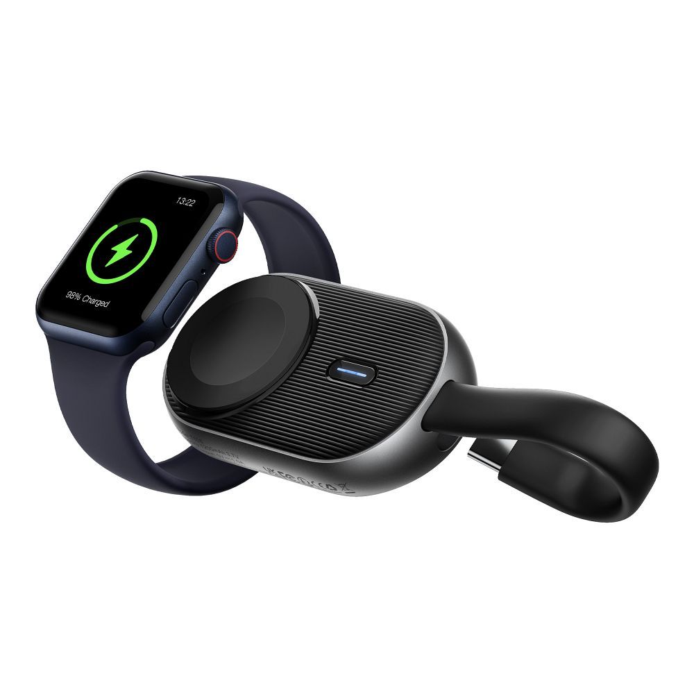 Apple Watch powerbank 1200mAh zwart mini formaat