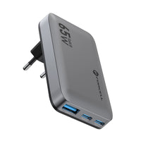 Forcell F-Energy Ultra Slim GaN III Telefoonoplader 2 x USB C + USB A QC4.0 PD 4A 65W VT-47 Grijs